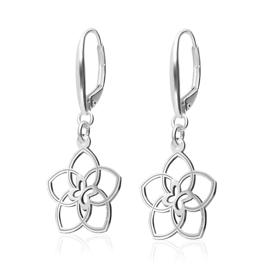 Earrings 925 Silver Women Joy 5 Flower Petals