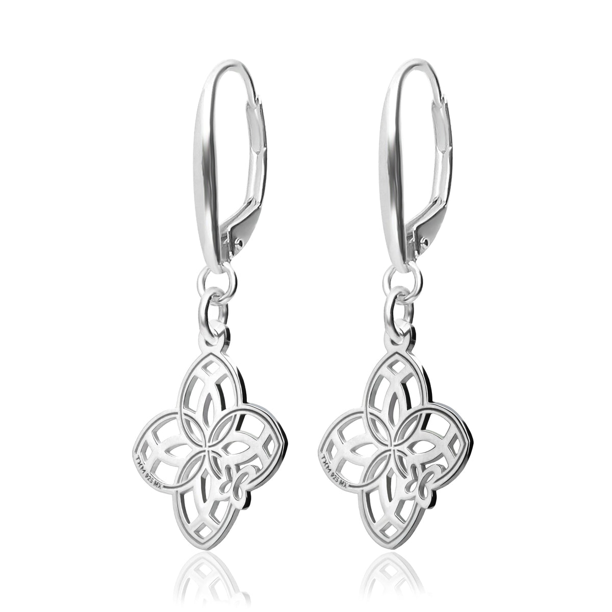 Earrings 925 Silver Women Joy 4 Flower Petals