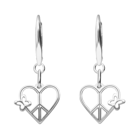 Earrings 925 Silver Women Carisma Love / Peace