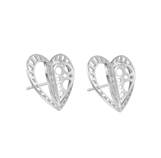 Studs 925 Silver Women Valentina Corazon Circulos