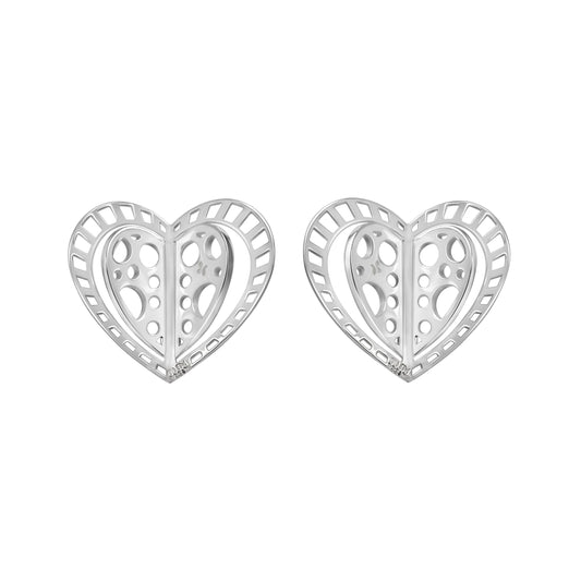 Studs 925 Silver Women Valentina Corazon Circulos