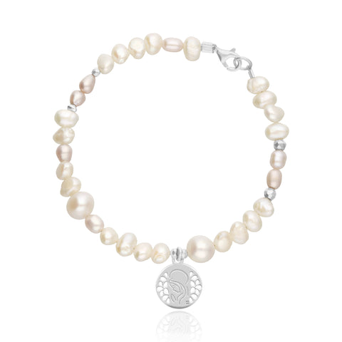 Bracelet 925 Silver Women Religioso Virgin Pearls Anamora by Tanya Moss