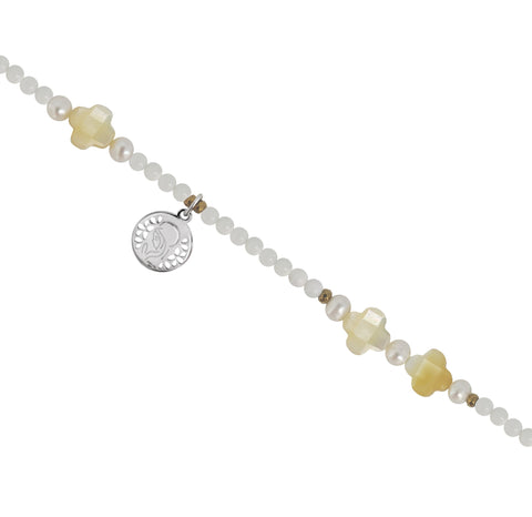 Bracelet 925 Silver Women Religioso Virgin Pearls White Anamora by Tanya Moss