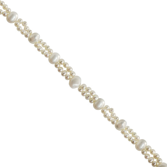 Bracelet 925 Silver Women Marina Pearls Thread Double Anamora by Tanya Moss