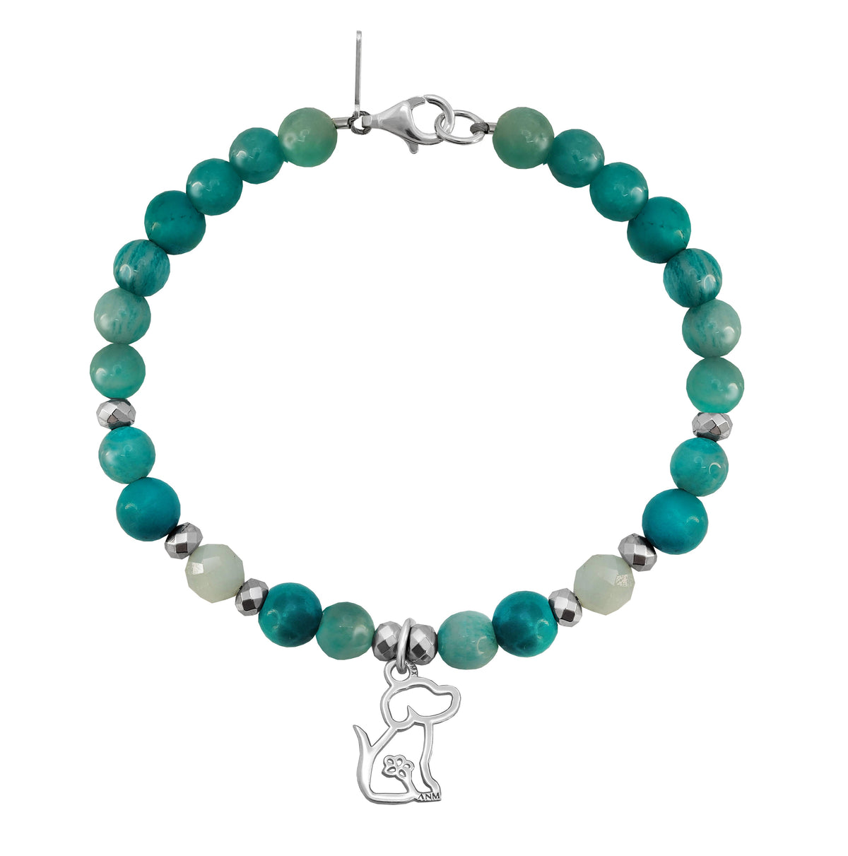 Pulsera Mujer Plata 925 Perro Amazonita Anamora por Tanya Moss