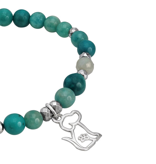 Pulsera Mujer Plata 925 Perro Amazonita Anamora por Tanya Moss