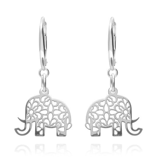 Earrings 925 Silver Women Amuletos Elephant Anamora by Tanya Moss