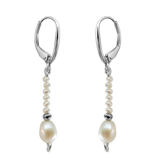 Earrings 925 Silver Women Marina Pearls Small Oval Anamora by Tanya Moss