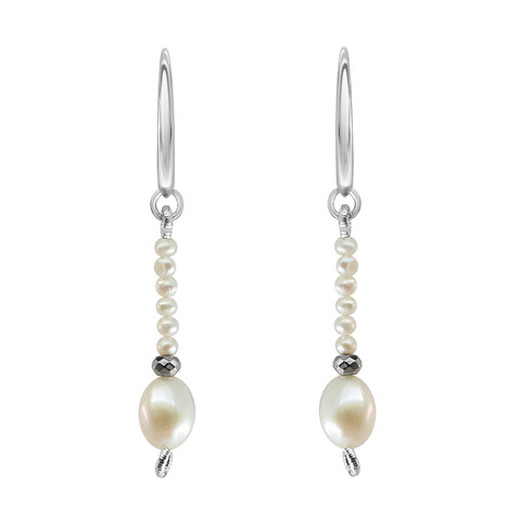 Earrings 925 Silver Women Marina Pearls Small Oval Anamora by Tanya Moss
