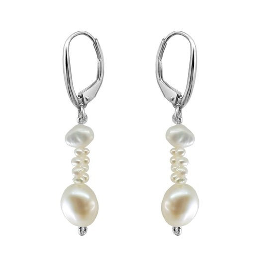 Earrings 925 Silver Women Marina Pearls Thread Doble Anamora by Tanya Moss