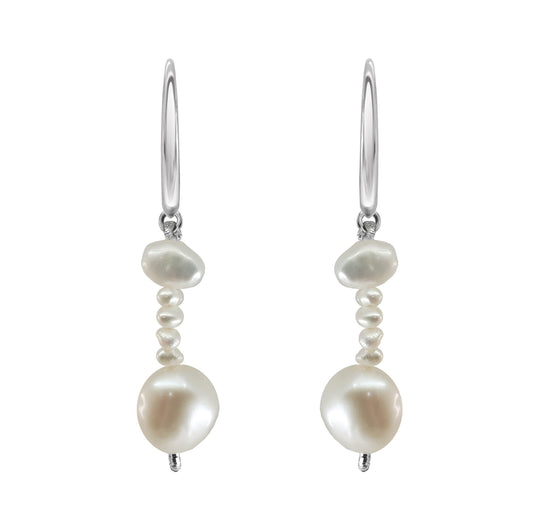 Earrings 925 Silver Women Marina Pearls Thread Doble Anamora by Tanya Moss