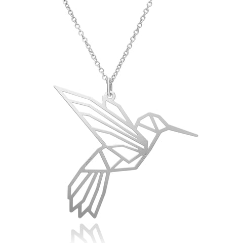 Pendant 925 Silver Women Origami Hummingbird Long Anamora by Tanya Moss
