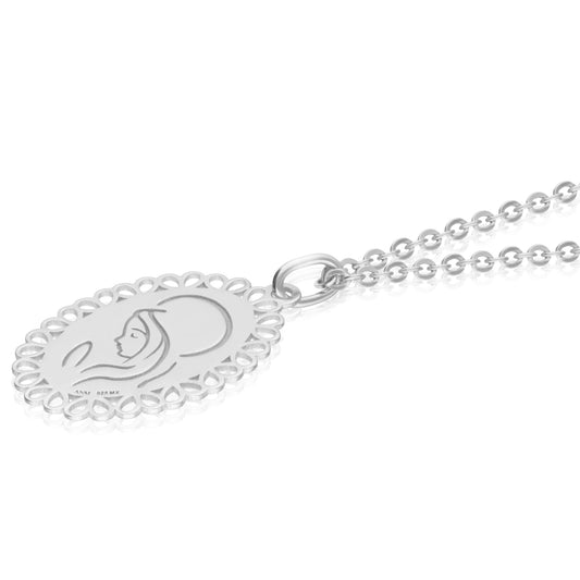 Pendant 925 Silver Women Religioso Virgin Rezando Pearls Anamora by Tanya Moss