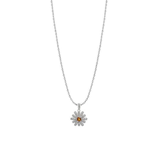 Pendant 925 Silver Women Florecer Flower White Crystals Anamora by Tanya Moss