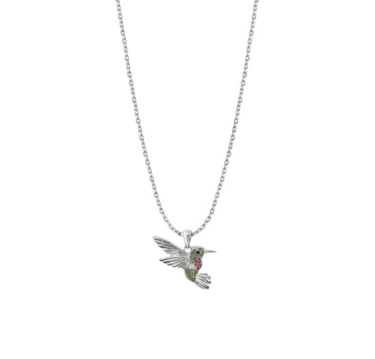 Pendant 925 Silver Women Florecer Hummingbird Crystals Anamora by Tanya Moss