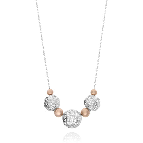 Necklace 925 Silver Women Elia 3 Sphere Gold Filled