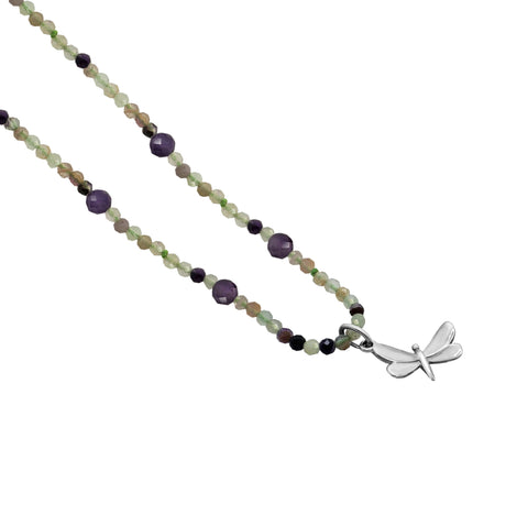 Necklace 925 Silver Women Alegria Dragonfly Thread Multicolor